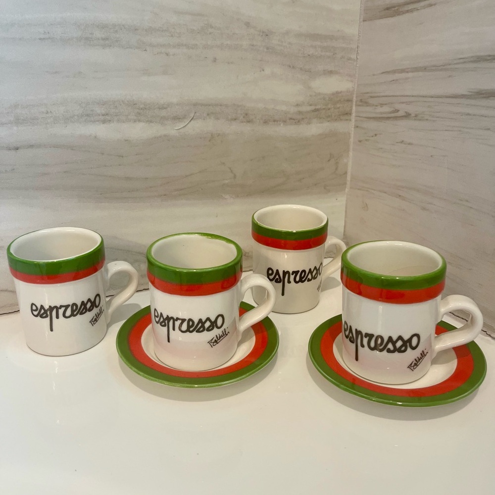 Baldelli Signature Collection Espresso Cups Italy - Set Of 2 Plus 2 Extra Cups